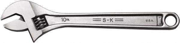 SK - 1-1/8" Jaw Capacity, 10" Standard Adjustable Wrench - Steel, Chrome Finish, 10" OAL - Exact Tool & Supply
