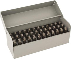 C.H. Hanson - 36 Piece, 3/16" Character Steel Stamp Set - Letters & Figures, Low Stress Round Face Dot - Exact Tool & Supply
