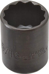 Proto - 15/16", 1/2" Drive, Standard Hand Socket - 12 Points, 1-9/16" OAL, Alloy Steel, Black Finish - Exact Tool & Supply