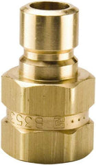 Parker - 1/4 NPTF Brass Hydraulic Hose Female Pipe Thread Nipple - 200 psi, 6 GPM, Series Moldmate - Exact Tool & Supply