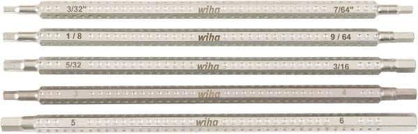 Wiha - 5 Piece Hex Drive Bit Set - Ball End Hex Point - Exact Tool & Supply