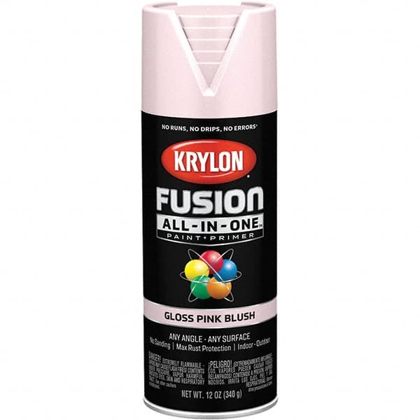 Krylon - Spray Paints; Type: Acrylic Enamel Spray Paint ; Color: Pink Blush ; Color Family: Pink ; Finish: Gloss ; Tack-free Dry Time (Minutes): 25 ; Application: Spray - Exact Tool & Supply