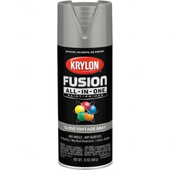 Krylon - Spray Paints Type: Acrylic Enamel Spray Paint Color: Vintage Gray - Exact Tool & Supply