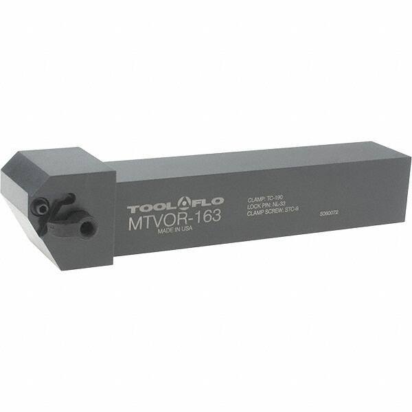 Tool-Flo - External Thread, Right Hand Cut, 1" Shank Width x 1" Shank Height Indexable Threading Toolholder - 6" OAL, T.MA/C 32 Insert Compatibility, MTVO Toolholder, Series On-Edge - Exact Tool & Supply