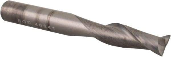 SGS - 6mm, 19mm LOC, 6mm Shank Diam, 50mm OAL, 2 Flute, Solid Carbide Square End Mill - Single End, Uncoated, Spiral Flute, 30° Helix, Centercutting, Right Hand Cut, Right Hand Flute, Series 3 - Exact Tool & Supply