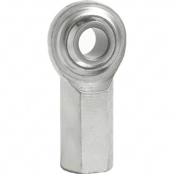Tritan - 7/16" ID, 6,420 Lb Max Static Cap, Female Spherical Rod End - 7/16-20 UNF RH, 9/16" Shank Diam, 15/16" Shank Length, Zinc Plated Carbon Steel with PTFE Lined Chrome Steel Raceway - Exact Tool & Supply