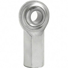 Tritan - 7/16" ID, 6,420 Lb Max Static Cap, Female Spherical Rod End - 7/16-20 UNF LH, 9/16" Shank Diam, 15/16" Shank Length, Zinc Plated Carbon Steel with PTFE Lined Chrome Steel Raceway - Exact Tool & Supply