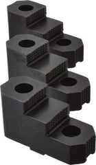 H & R Manufacturing - 10" Max Chuck Diam Compatibility, Mild Carburized Steel Tongue & Groove Hard Lathe Top Jaws - 2 Steps, 1/2" Groove Width, 1-3/4" Wide x 3.92" Long x 2-15/32" High - Exact Tool & Supply