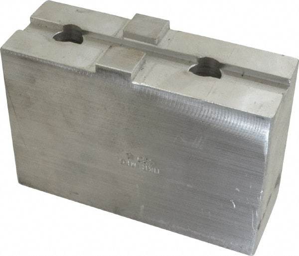 H & R Manufacturing - Tongue & Groove Attachment, Square Soft Lathe Chuck Jaw - Aluminum, 3" Btw Mount Hole Ctrs, 5-5/8" Long x 2" Wide x 3-3/16" High, 1/2" Groove - Exact Tool & Supply