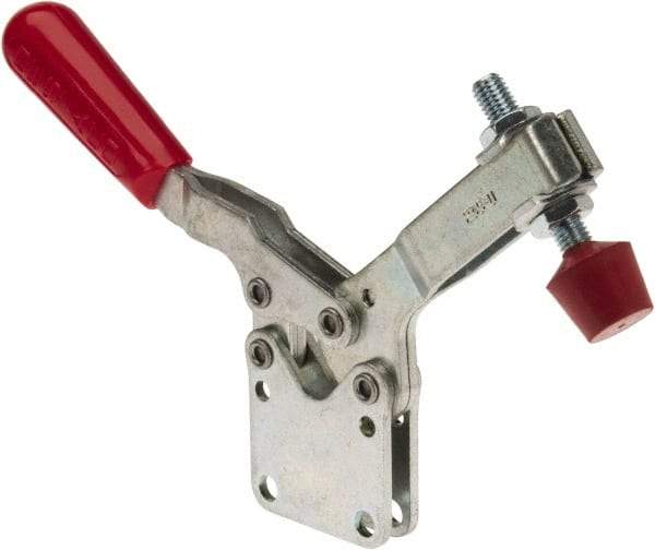 De-Sta-Co - 750 Lb Holding Capacity, Horizontal Handle, Manual Hold Down Toggle Clamp - 70° Handle Movement, 92° Bar Opening, U-Bar, Straight Base, Electro-Plated Zinc, Carbon Steel - Exact Tool & Supply