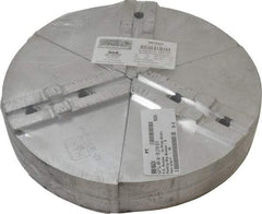 H & R Manufacturing - Tongue & Groove Attachment, Round Soft Lathe Chuck Jaw - 3 Jaws, Aluminum, 2-1/2" Btw Mount Hole Ctrs, 6" Long x 12" Wide x 2" High, 1/2" Groove - Exact Tool & Supply