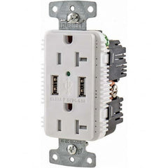 Hubbell Wiring Device-Kellems - USB Receptacles Number of USB Ports: 2 Number of Receptacles: 2 - Exact Tool & Supply