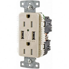 Hubbell Wiring Device-Kellems - USB Receptacles Number of USB Ports: 2 Number of Receptacles: 2 - Exact Tool & Supply