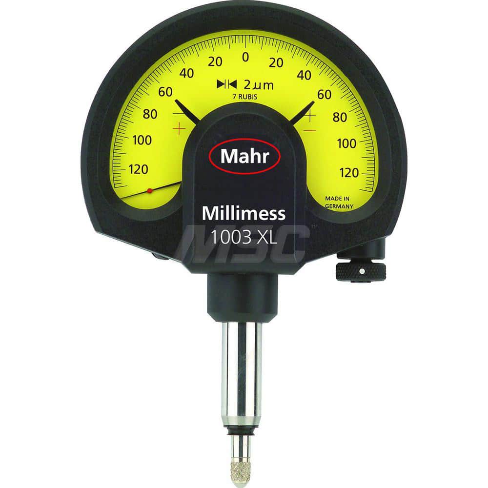 Mahr - Dial Comparator Gages; Dial Graduation (Decimal Inch): 0.070000 ; Dial Graduation (mm): 2.0000 ; Dial Graduation (micro m): 2.00 ; Accuracy (micro m): 2 (Ge); 2.4 (Gges); 1.4 (Gt) ; Accuracy (Decimal Inch): 0.001 ; Maximum Measurement (Decimal Inc - Exact Tool & Supply