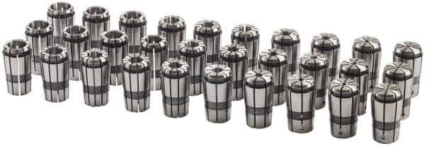 Parlec - 30 Piece, 3/32" to 1" Capacity, Single Angle Collet Set - Series TG/PG 100 - Exact Tool & Supply