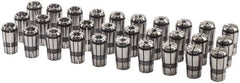Parlec - 30 Piece, 3/32" to 1" Capacity, Single Angle Collet Set - Series TG/PG 100 - Exact Tool & Supply