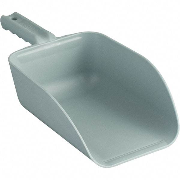 Remco - 82 oz Gray Polypropylene Flat Bottom Scoop - 5.9" Wide x 3.3" Deep Bowl, 4-1/2" Handle Length, 15.1" OAL - Exact Tool & Supply