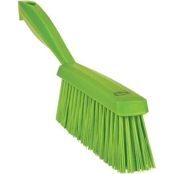 Vikan - 14" OAL, Polyester Staple Set Bench Brush - 2" Bristle Length, 6-3/8" Long Head, Straight Polypropylene Handle, Lime Green - Exact Tool & Supply