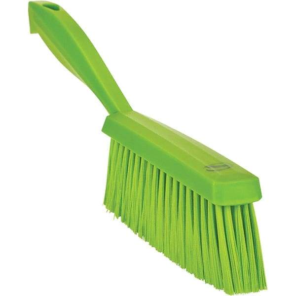 Vikan - 14" OAL, Polyester Staple Set Bench Brush - 2" Bristle Length, 6-3/8" Long Head, Straight Polypropylene Handle, Lime Green - Exact Tool & Supply
