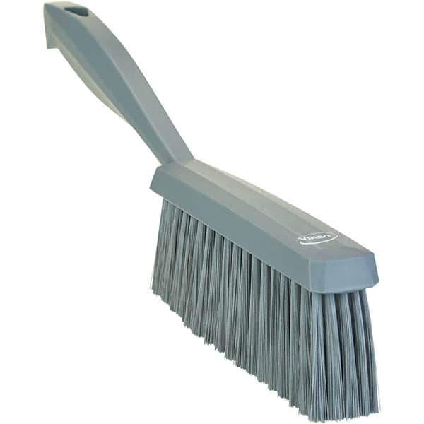 Vikan - 14" OAL, Polyester Staple Set Bench Brush - 2" Bristle Length, 6-3/8" Long Head, Straight Polypropylene Handle, Gray - Exact Tool & Supply