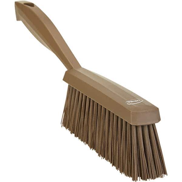 Vikan - 14" OAL, Polyester Staple Set Bench Brush - 2" Bristle Length, 6-3/8" Long Head, Straight Polypropylene Handle, Brown - Exact Tool & Supply