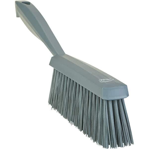 Vikan - 14" OAL, Polyester Staple Set Bench Brush - 2" Bristle Length, 6-3/8" Long Head, Straight Polypropylene Handle, Gray - Exact Tool & Supply