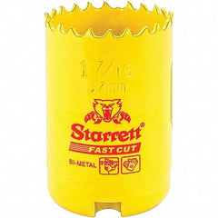 Starrett - 1-7/16" Diam, 1-5/8" Cutting Depth, Hole Saw - High Speed Steel Saw, Toothed Edge - Exact Tool & Supply