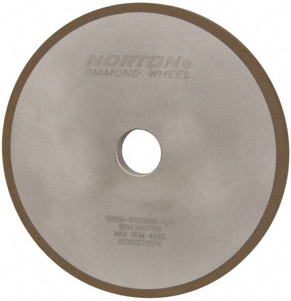 Norton - 8" Diam x 1-1/4" Hole x 1/2" Thick, 150 Grit Surface Grinding Wheel - Diamond, Type 1A1, Very Fine Grade, Resinoid Bond - Exact Tool & Supply