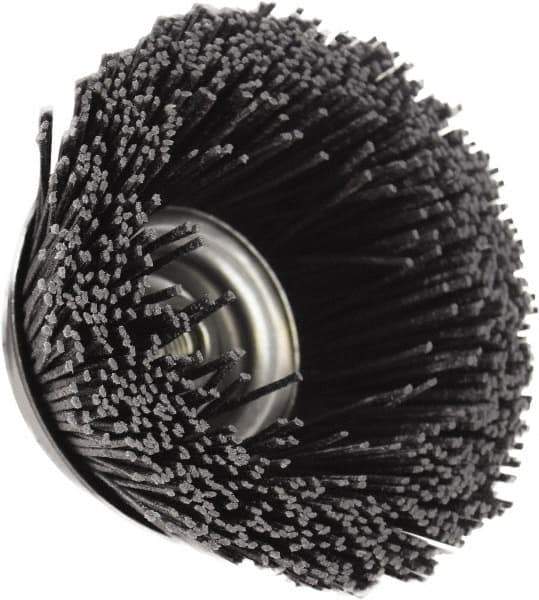 Osborn - 4" Diam, 5/8-11 Threaded Arbor, Silicon Carbide Fill Cup Brush - Silicon Carbide Abrasive Material, 1-1/2" Trim Length, 6,000 Max RPM - Exact Tool & Supply