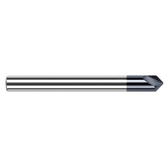 Engraving Cutters - 0.1875″ (3/16″) Shank Diameter × 0.0050″ Radius × 60° included Carbide Marking Cutter, 2 Flutes, AlTiN Coated - Exact Tool & Supply