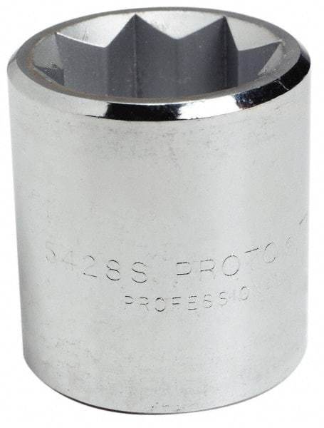 Proto - 3/8", 1/2" Drive, Standard Hand Socket - 8 Points, 1-7/16" OAL, Alloy Steel, Chrome Finish - Exact Tool & Supply