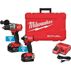 Milwaukee Tool - 18 Volt Cordless Tool Combination Kit - Includes 1/2" Drill/Driver & 1/4" Impact Driver, Lithium-Ion Battery Included - Exact Tool & Supply