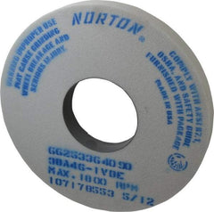 Norton - 14" Diam x 5" Hole x 1-1/2" Thick, I Hardness, 46 Grit Surface Grinding Wheel - Aluminum Oxide, Type 1, Coarse Grade, 1,800 Max RPM, Vitrified Bond, No Recess - Exact Tool & Supply
