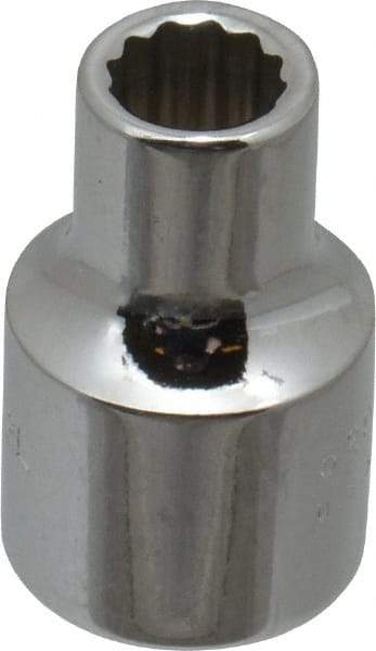 Proto - 3/8" Drive, Standard Hand Socket - 12 Points, 1-3/32" OAL, Chrome Finish - Exact Tool & Supply