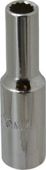 Proto - 1/2" Drive, Deep Hand Socket - 12 Points, 3-1/4" OAL, Chrome Finish - Exact Tool & Supply