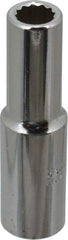 Proto - 1/2" Drive, Deep Hand Socket - 12 Points, 3-1/4" OAL, Chrome Finish - Exact Tool & Supply