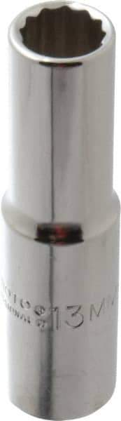 Proto - 1/2" Drive, Deep Hand Socket - 12 Points, 3-1/4" OAL, Chrome Finish - Exact Tool & Supply