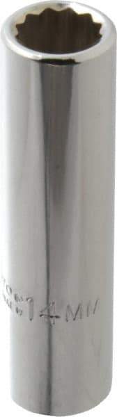 Proto - 1/2" Drive, Deep Hand Socket - 12 Points, 3-1/4" OAL, Chrome Finish - Exact Tool & Supply