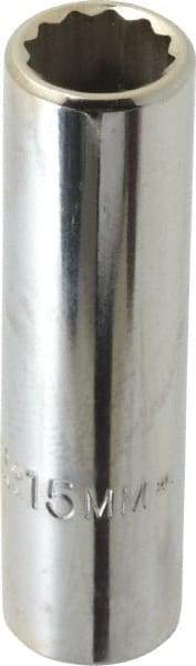 Proto - 1/2" Drive, Deep Hand Socket - 6 Points, 3-1/4" OAL, Chrome Finish - Exact Tool & Supply