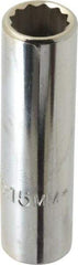 Proto - 1/2" Drive, Deep Hand Socket - 6 Points, 3-1/4" OAL, Chrome Finish - Exact Tool & Supply
