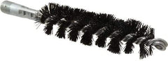 Schaefer Brush - 5" Brush Length, 1-1/4" Diam, Nylon Single Stem, Single Spiral Tube Brush - 7-1/4" Long, Nylon, 1/4" NPSM Male Connection - Exact Tool & Supply