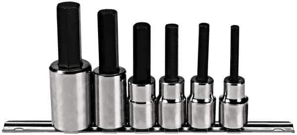 Proto - 6 Piece 1/2" Drive Metric Hex Bit Socket Set - 6 to 17mm Hex - Exact Tool & Supply