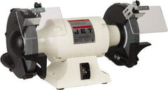 Jet - 10" Wheel Diam x 1" Wheel Width, 1-1/2 hp Grinder - 1" Arbor Hole Diam, 1 Phase, 1,725 Max RPM, 115 Volts - Exact Tool & Supply