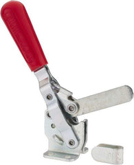 De-Sta-Co - 499 Lb Holding Capacity, Vertical Handle, Manual Hold Down Toggle Clamp - 57° Handle Movement, 99° Bar Opening, Solid Bar, Flanged Base, Carbon Steel - Exact Tool & Supply