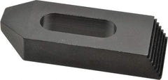 Jergens - 5/8" Stud, Low Carbon Steel, Plain Strap Clamp - 1-1/4" Travel, 4" OAL x 1-1/2" Wide x 3/4" High, Black Oxide Finish, Tapered Nose - Exact Tool & Supply