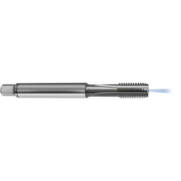 Guhring - M6x1.00 Metric 6HX 4 Flute Bright Finish Solid Carbide Straight Flute Standard Hand Tap - Plug, Right Hand Thread, 80mm OAL, D5/D6 Limit, Through Coolant - Exact Tool & Supply