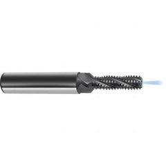 Guhring - M8x0.75 Metric Fine , 6.4mm Cut Diam, 3 Flute Solid Carbide Helical Flute Thread Mill - Internal Thread, 20.6mm LOC, 74mm OAL, 10mm Shank Diam - Exact Tool & Supply
