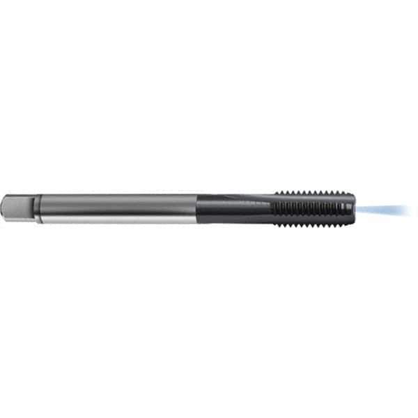 Guhring - M12x1.25 Metric 6HX 3 Flute TiCN Finish High Speed Steel Straight Flute Standard Hand Tap - Plug, Right Hand Thread, 100mm OAL, D5/D6 Limit, Through Coolant - Exact Tool & Supply