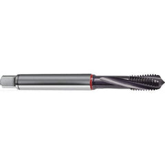 Guhring - M5x0.80 Metric 3 Flute 6H Modified Bottoming Spiral Flute Tap - High Speed Steel, TiAlN Finish, 70mm OAL, Right Hand Flute, Right Hand Thread, D3/D4, Series 1577 - Exact Tool & Supply