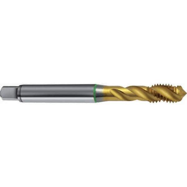 Guhring - M6x1.00 Metric 3 Flute 6H Modified Bottoming Spiral Flute Tap - High Speed Steel, TiN Finish, 80mm OAL, Right Hand Flute, Right Hand Thread, D11, Series 4311 - Exact Tool & Supply